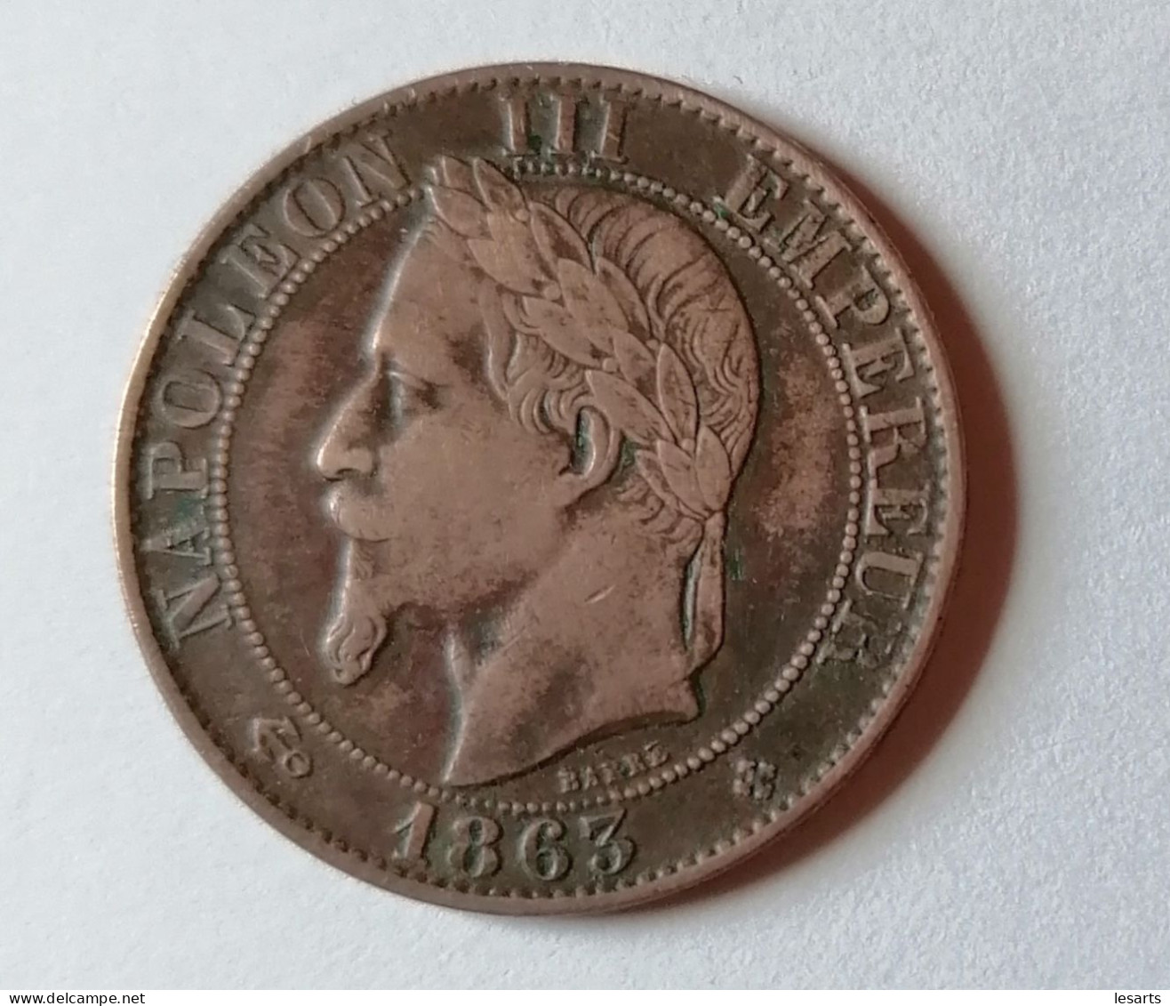 France. Pièce. 5 Centimes. Napoleon III. Tête Lauree. 1863. Strasbourg. - 5 Centimes