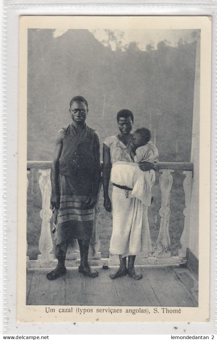 S. Thomé. Um Cazal (tipos Serviçaes Angolas). * - Santo Tomé Y Príncipe