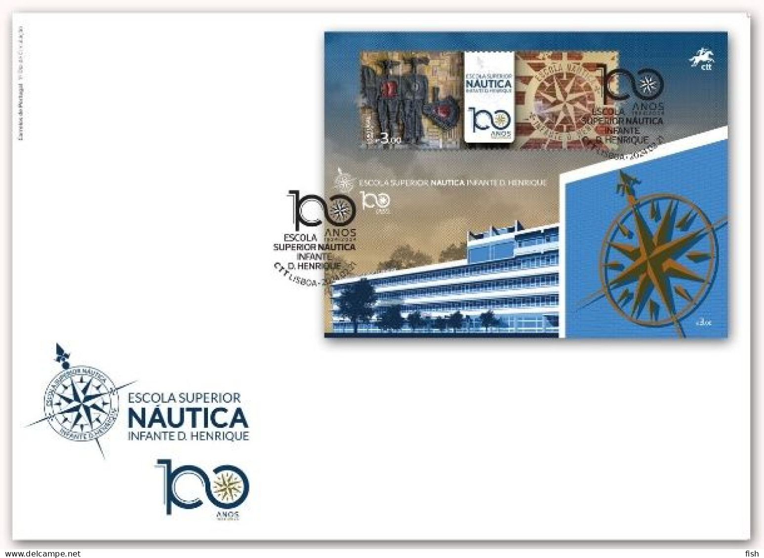 Portugal & FDCB 100 Years Infante D. Henrique Nautical School 1924-2024  (9889) - Autres (Mer)