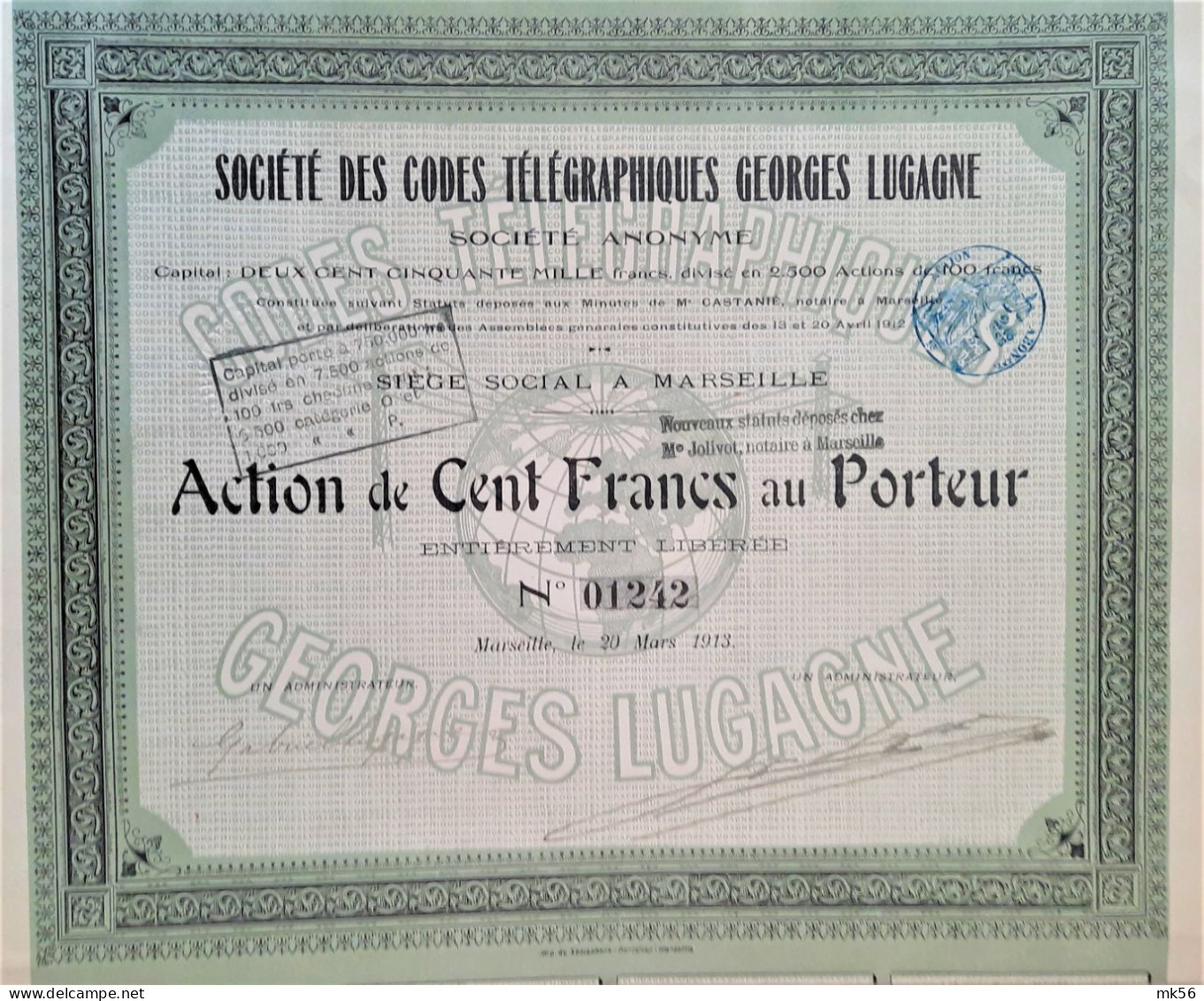 S.A. Société Des Codes Télégraphiques Georges Lugagne (1913 - Marseille) - Electricité & Gaz