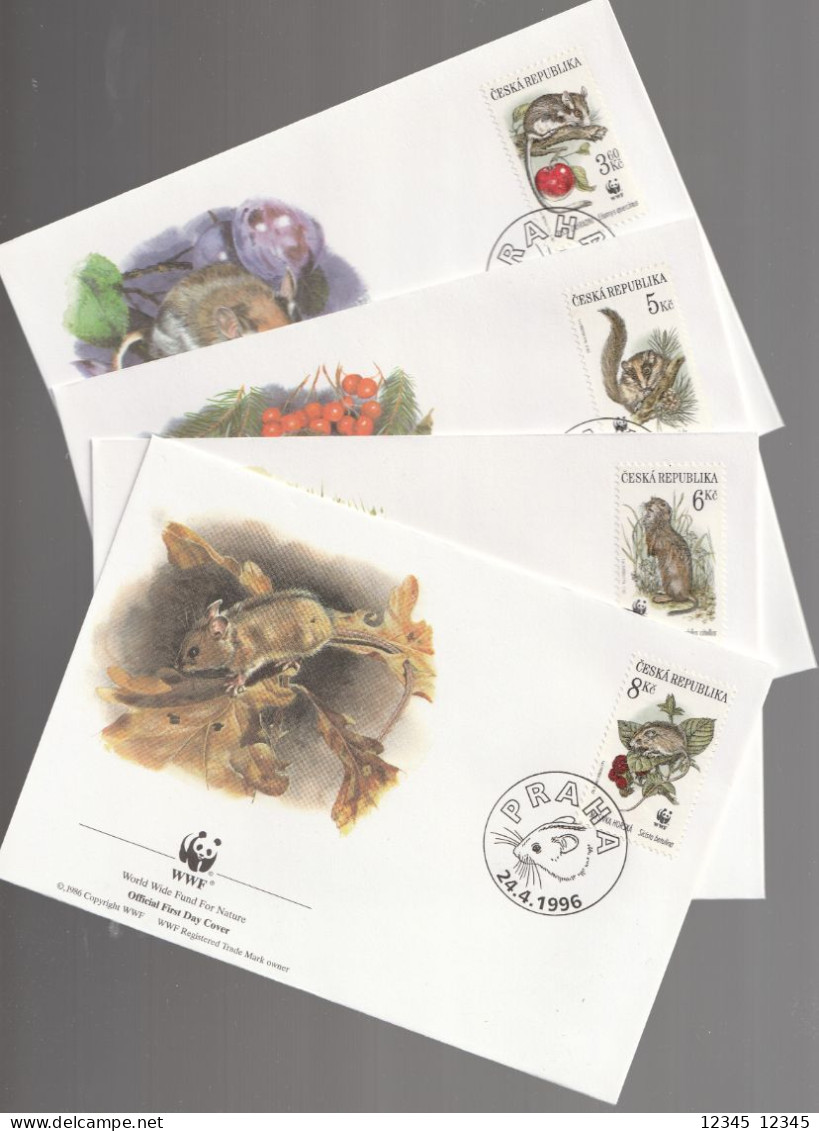 Tsjechië 1996, FDC, WWF, Rodents - FDC