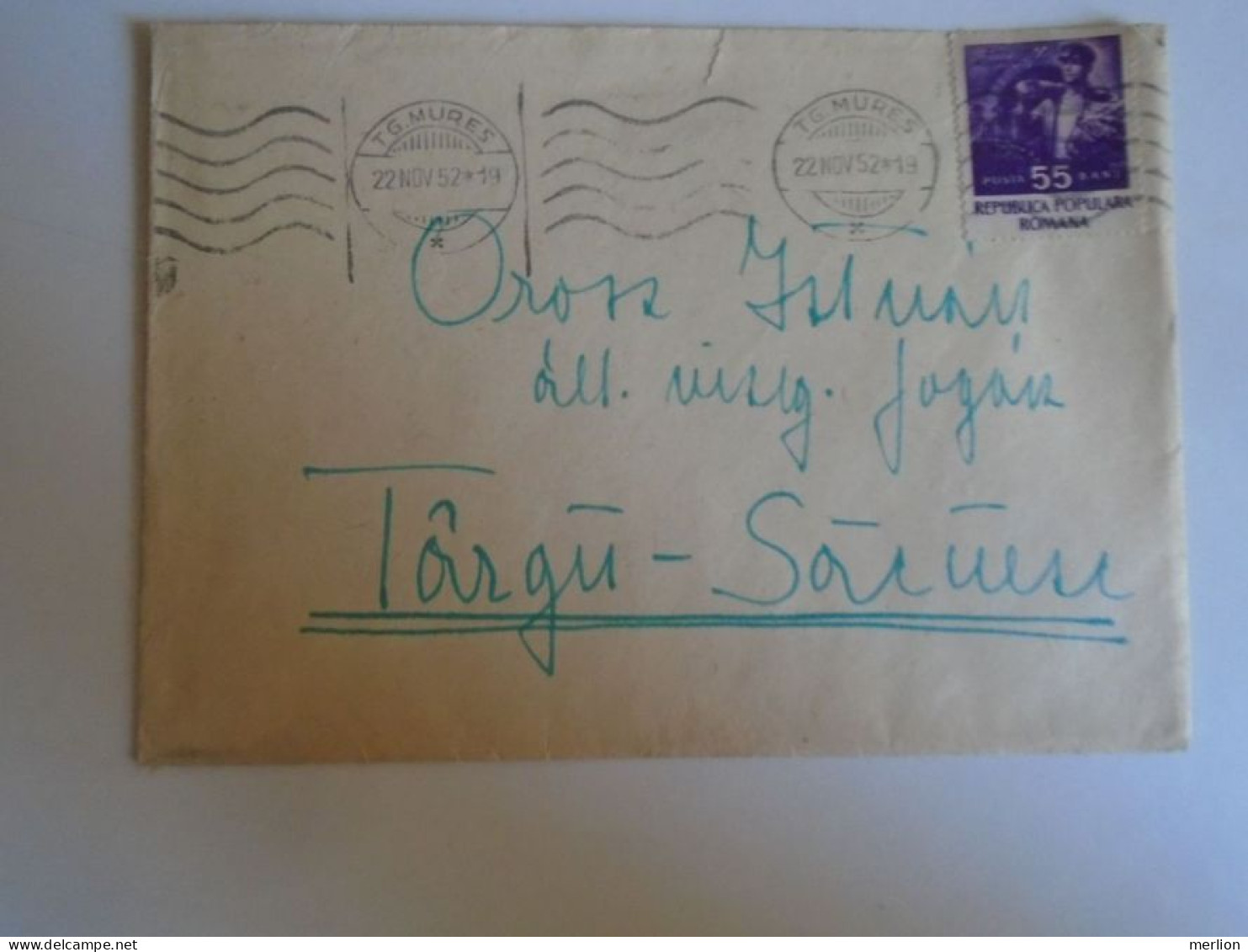 D201418    ROMANIA     Cover - 1952   -  Tg. Mures  To Orosz István  Dentist  Targu Sacuesc - Storia Postale