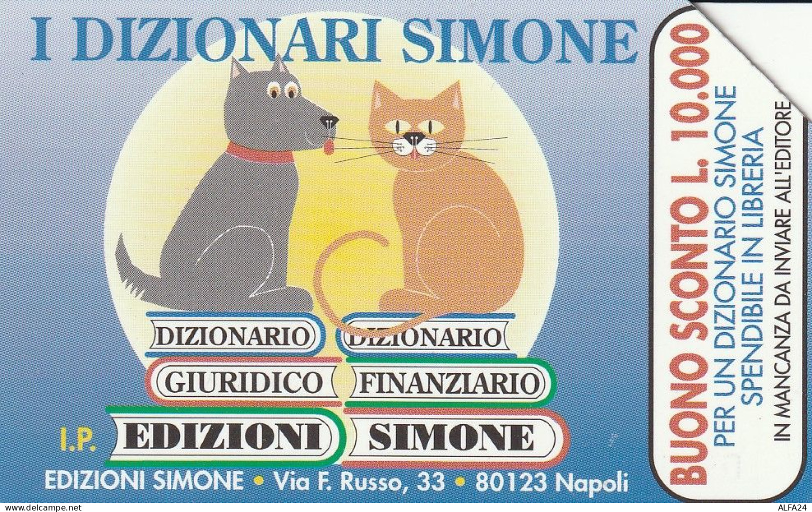 SCHEDA TELEFONICA USATA PRP 164 SIMONE CANE E GATTO  (881 U - Privées - Hommages