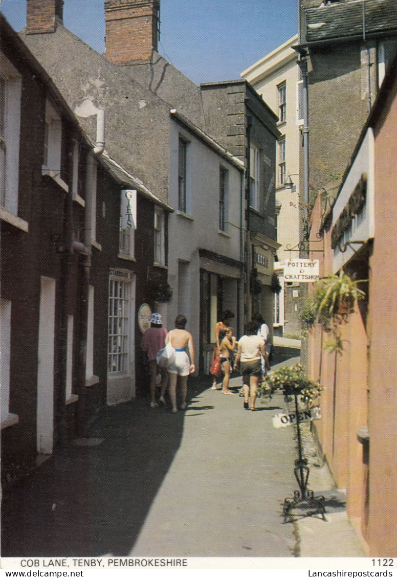 Postcard Cob Lane Tenby Pembrokeshire Wales My Ref B26314 - Pembrokeshire