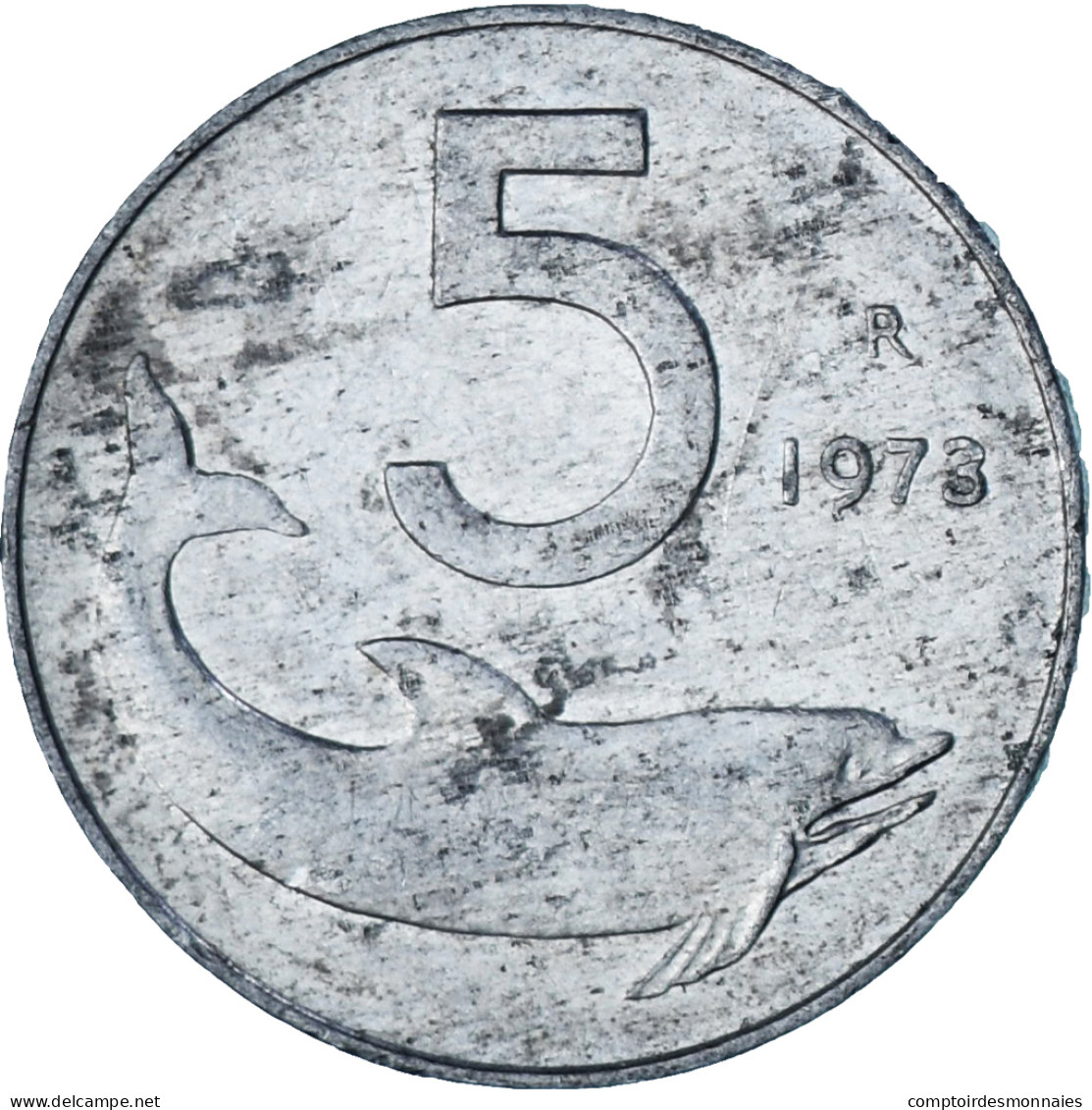 Italie, 5 Lire, 1973 - 5 Liras