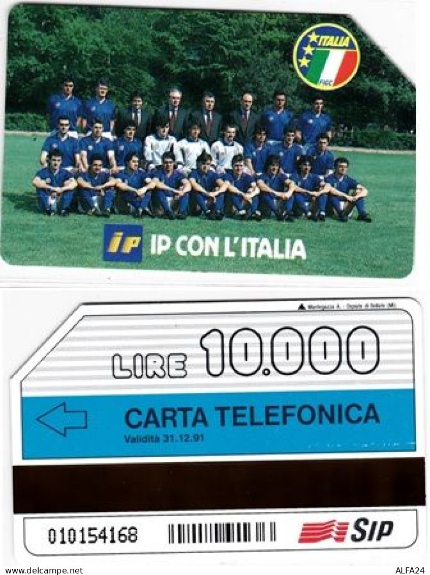 SCHEDA TELEFONICA USATA 63 SQUADRA ITALIA90 10 31-12-91 - Openbaar Speciaal Over Herdenking