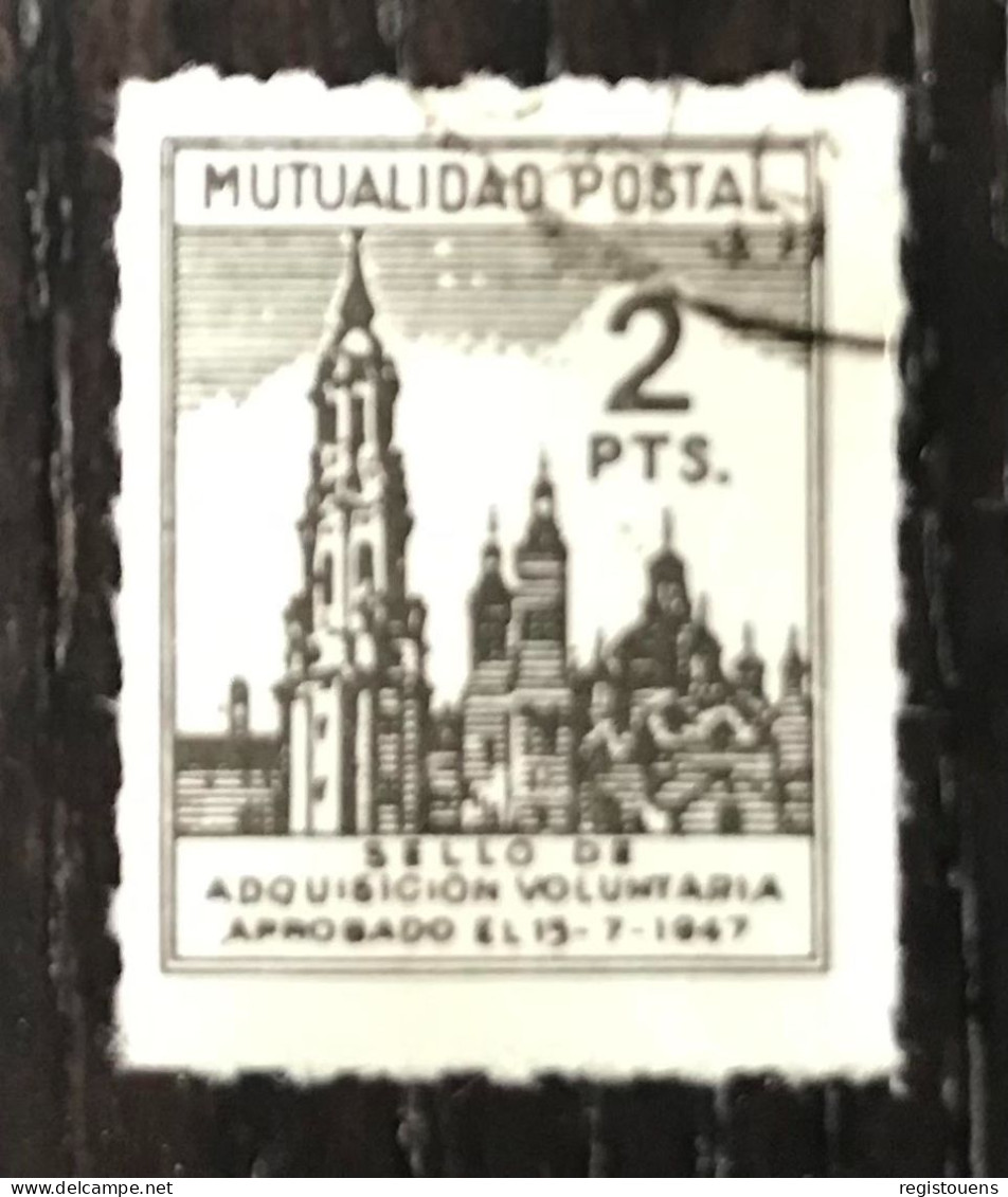 Timbre Oblitéré Espagne Bienfaisance Mutualidad Postal - 2 Pts - Bienfaisance