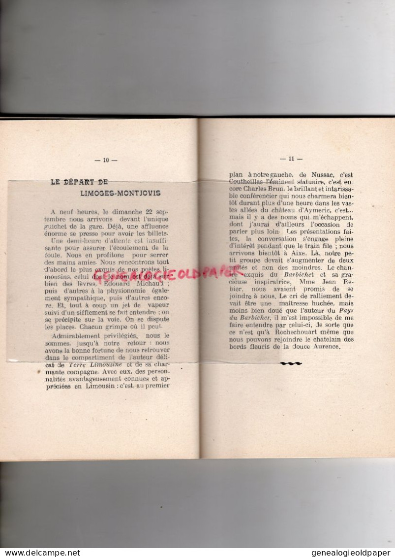87- ROCHECHOUART- RARE COMPTE RENDU GRANDES FETES FELIBREE- LEON BERARD-1912-IMPRIMERIE JOSEPH RIPPE LIMOGES -REBIER - Limousin