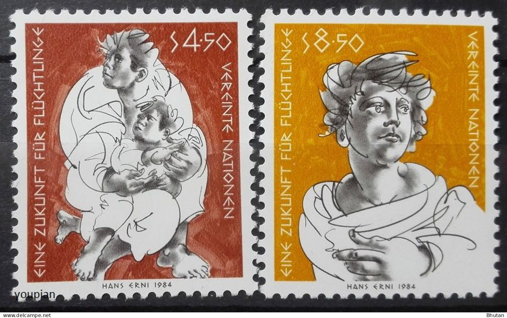 United Nations 1984, Future For Refugees, MNH Stamps Set - Ongebruikt