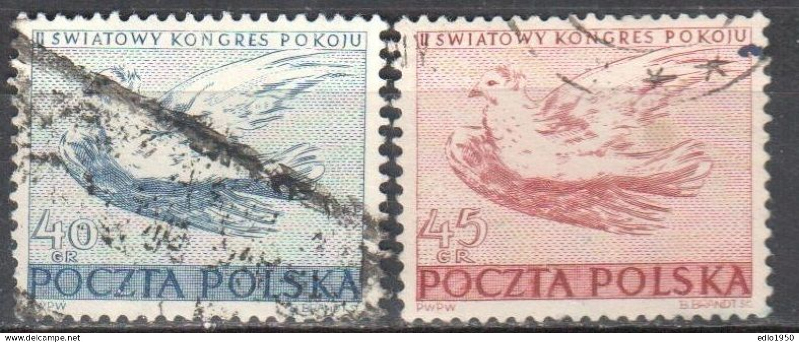 Poland 1950 - Dove By Picasso - Mi 668-69 - Used - Used Stamps