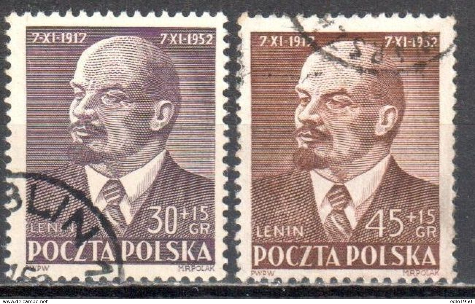 Poland 1952- Polish-Soviet Friendship - W.I. Lenin - Mi.781-82 Used - Gebraucht