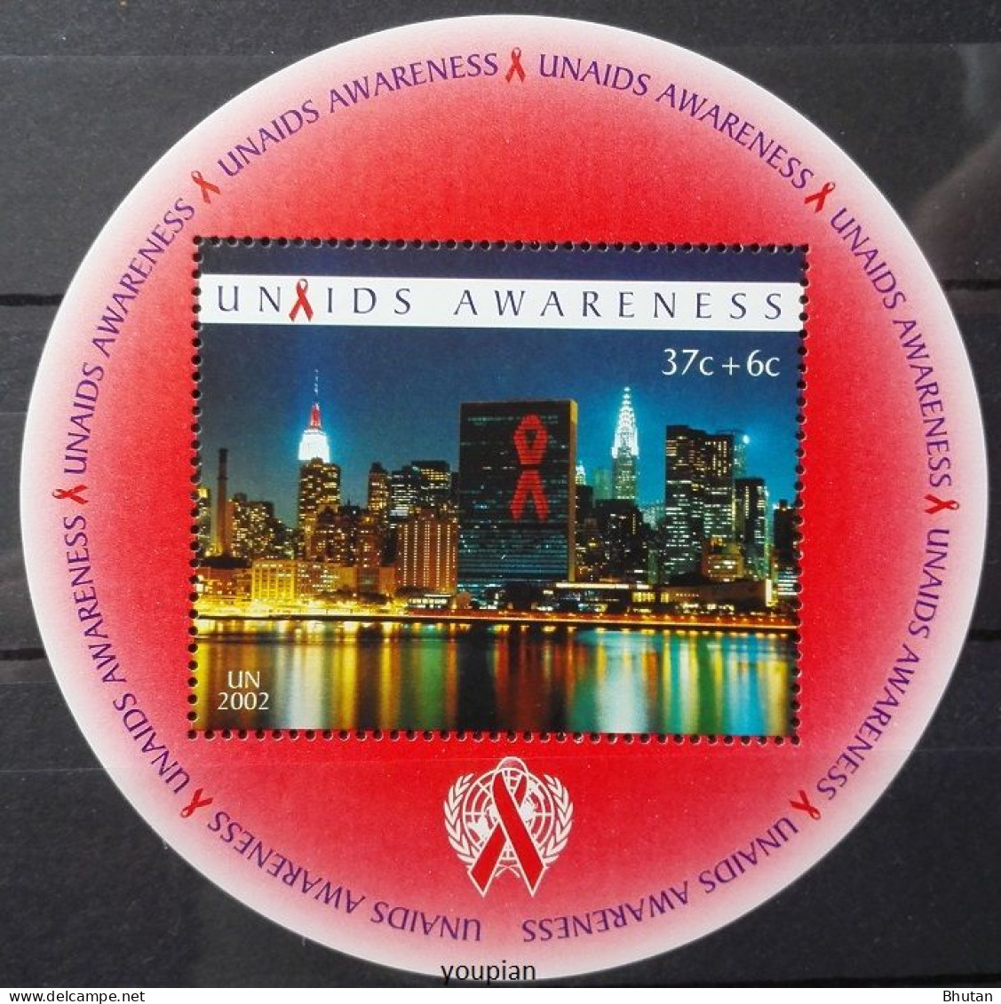 United Nations 2002, UN Aids Awareness, MNH Unusual S/S - Nuovi