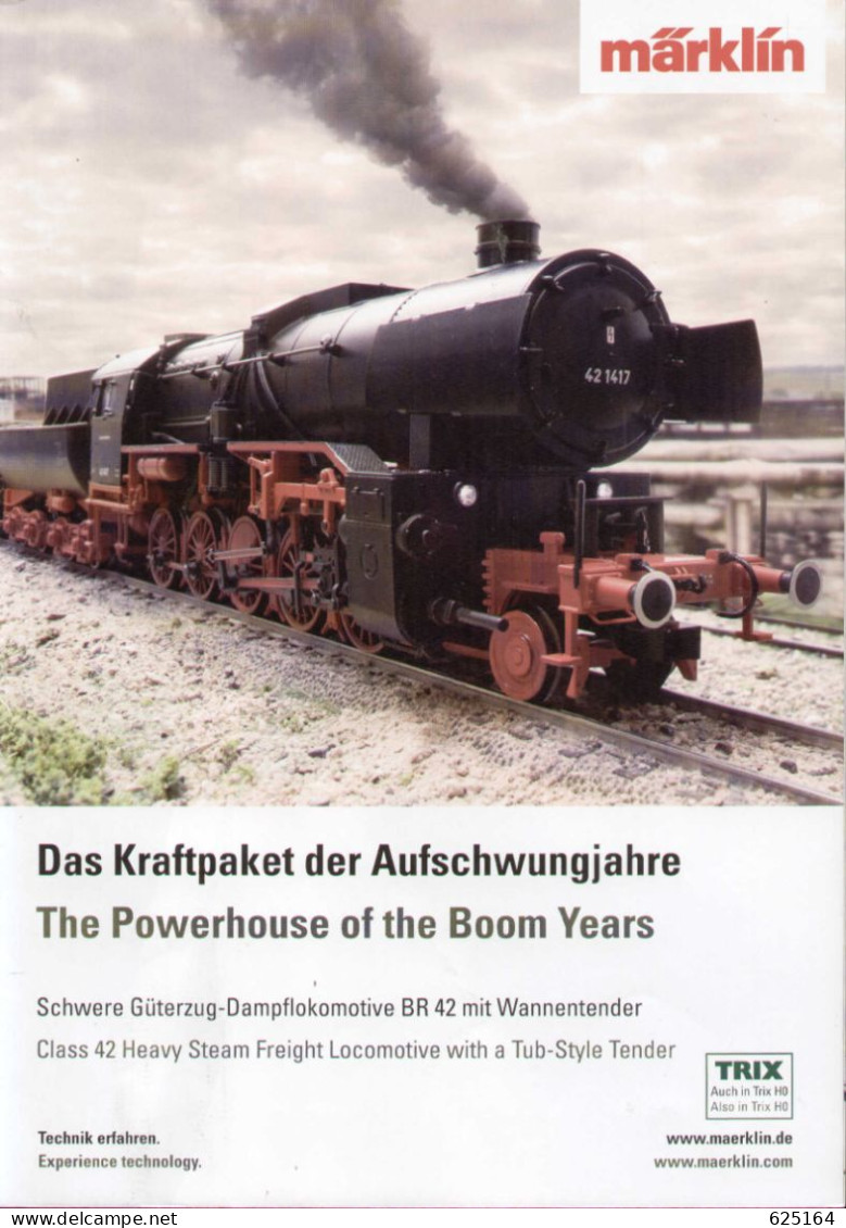 Catalogue Märklin Trix 2017 Dampflokomotive BR 42 Wannentender  39042 - En Allemand Et Anglais - Deutsch
