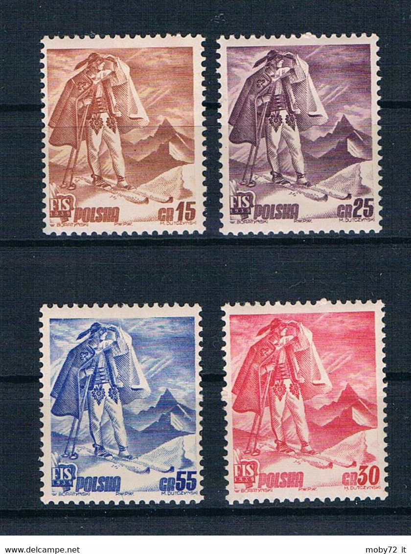 Polonia - 1939 - Nuovo/new MH - Sport - Sci - Mi N. 351/54 - Unused Stamps