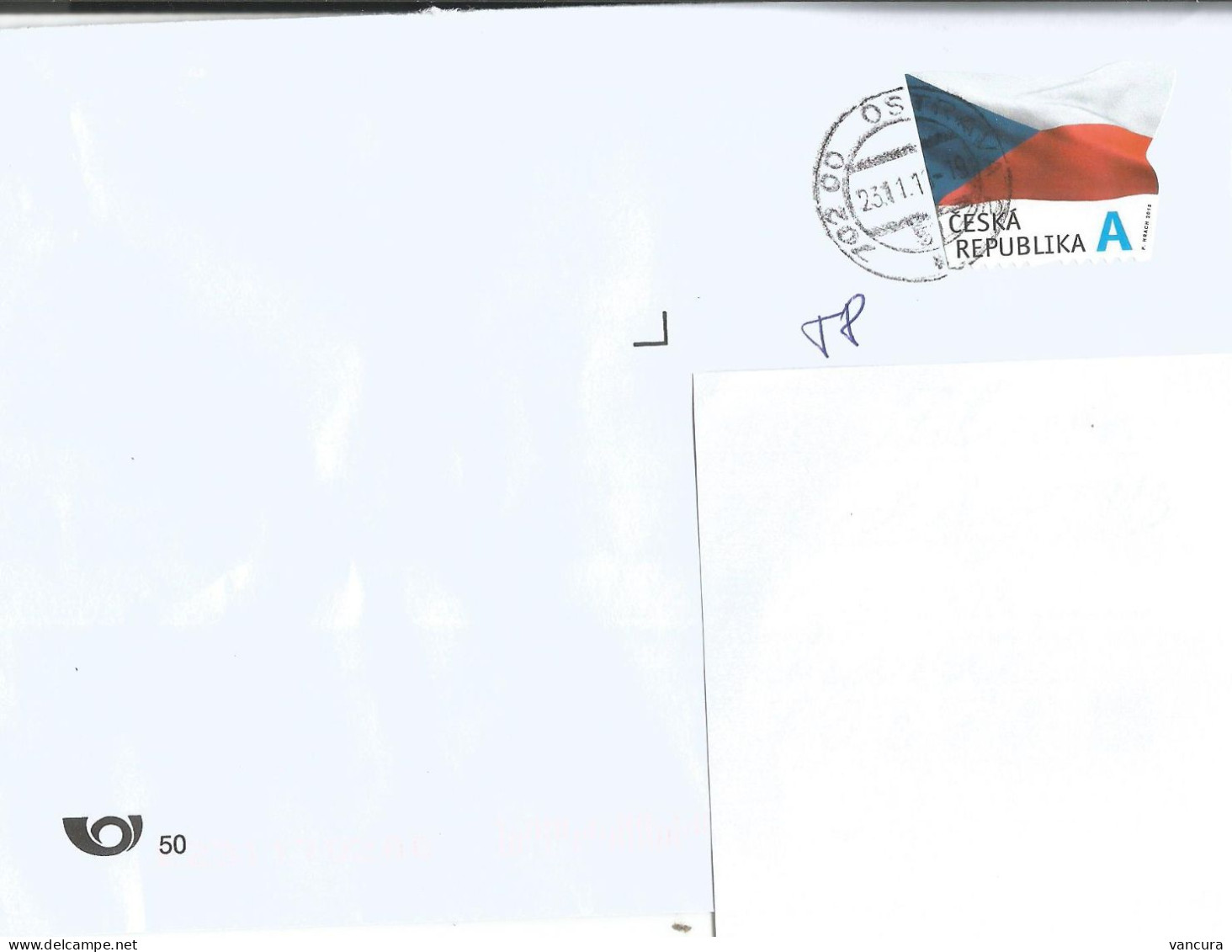 Envelope 867 Czech Republic Flag Circulated - Enveloppes