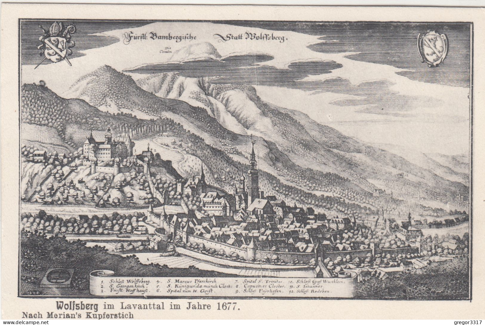 E4875) WOLFSBERG Im Lavanttal - Im JAhre 1677 Nach Merian Kupferstich - Alte AK - Kunstverlag LÖWENTHAL - Wolfsberg