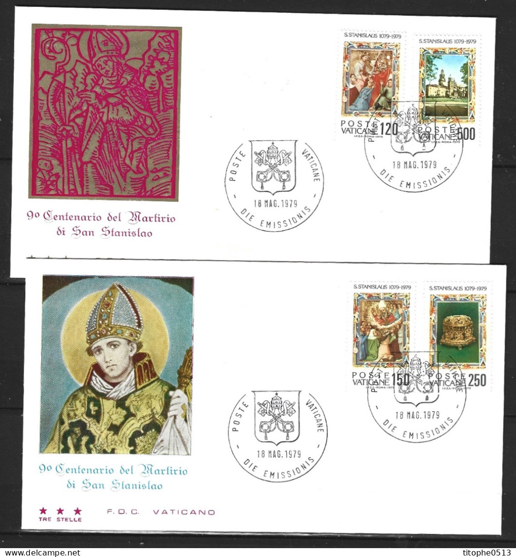 VATICAN. N°669-72 Sur 2 Enveloppes 1er Jour De 1979. Saint Stanislas. - Cristianismo