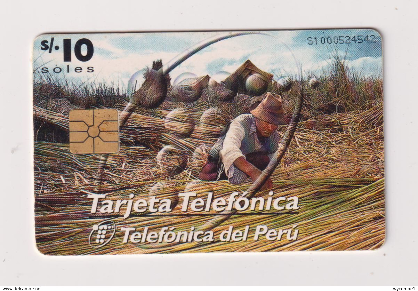 PERU  - Reed Cutting Chip Phonecard - Peru