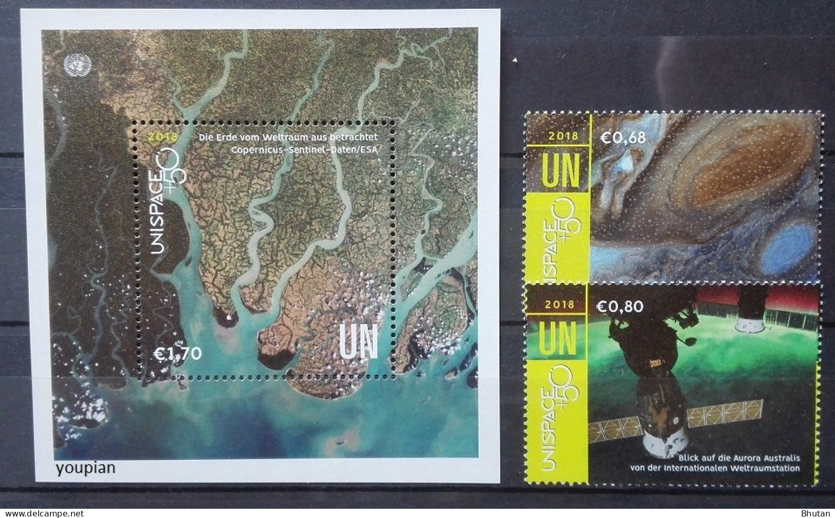 United Nations 2018, Earth From Space, MNH Unusual S/S And Stamps Set - Nuevos