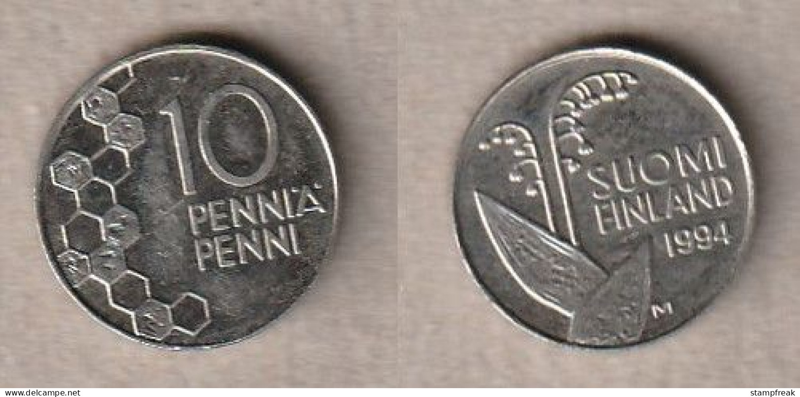 02299) Finnland, 10 Penniä 1994 - Finlande