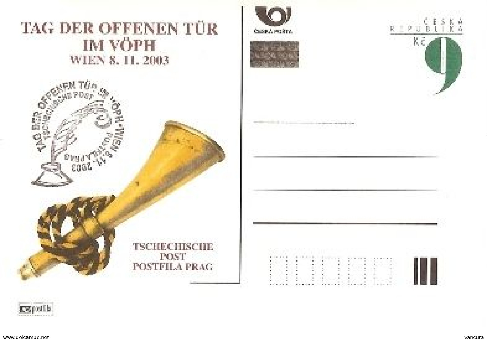 CDV A 95 Czech Republic Wien Stamp Exhibition 2003 - Cartes Postales