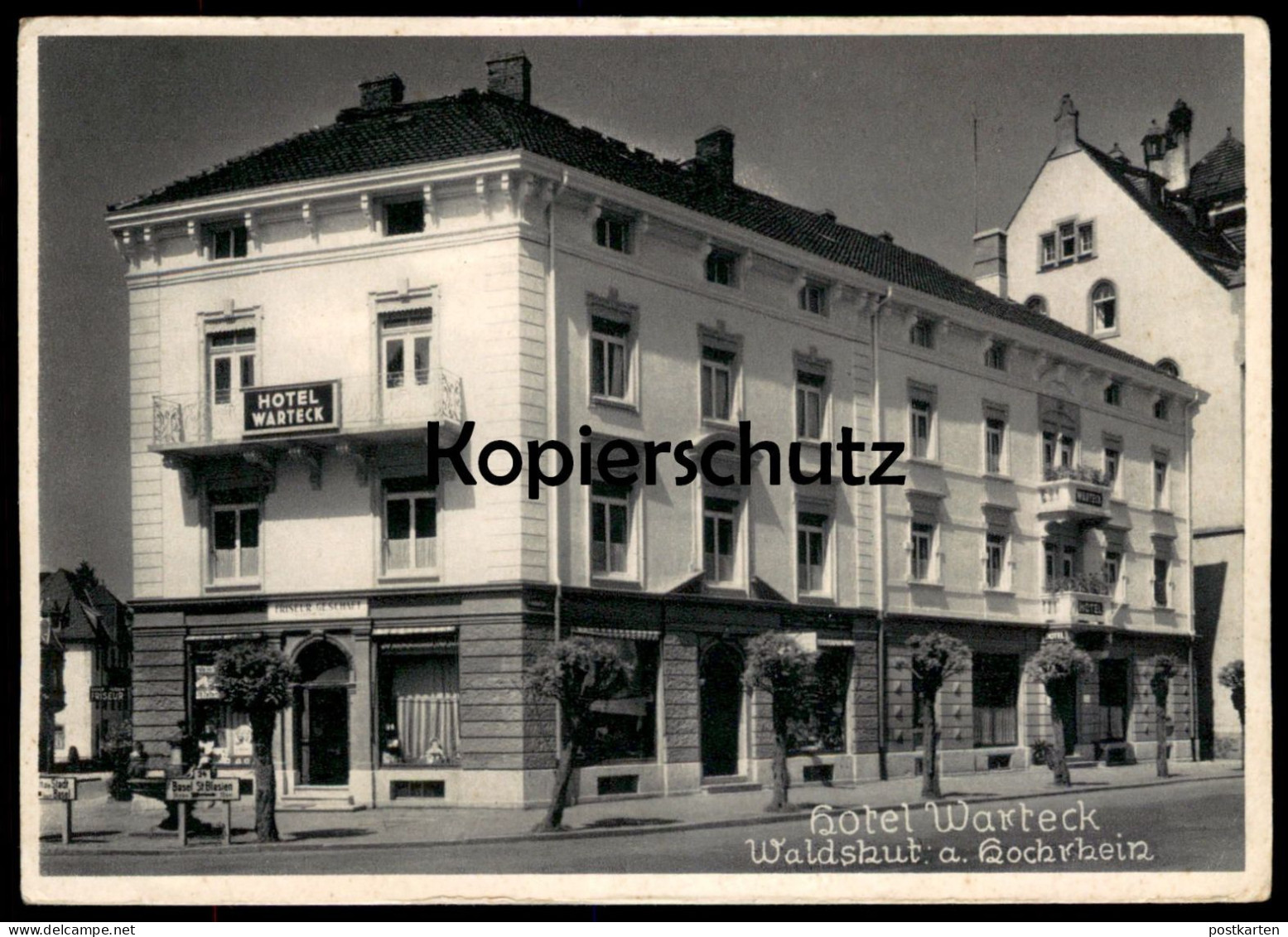 ALTE POSTKARTE WALDSHUT AM HOCHRHEIN HOTEL WARTECK GEGENÜBER DEM BAHNHOF BES. FRANZ RÜNZI Ansichtskarte AK Postcard Cpa - Waldshut-Tiengen