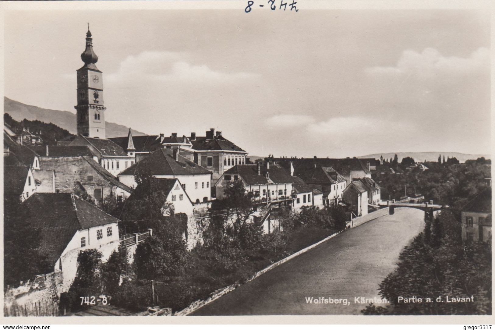 E4880) WOLFSBERG - Kärnten - Partie An Der LAVANT - Alte FOTO AK - KIRCHTURM Hinter Häuser Ragt Heraus ALT ! 1940 - Wolfsberg