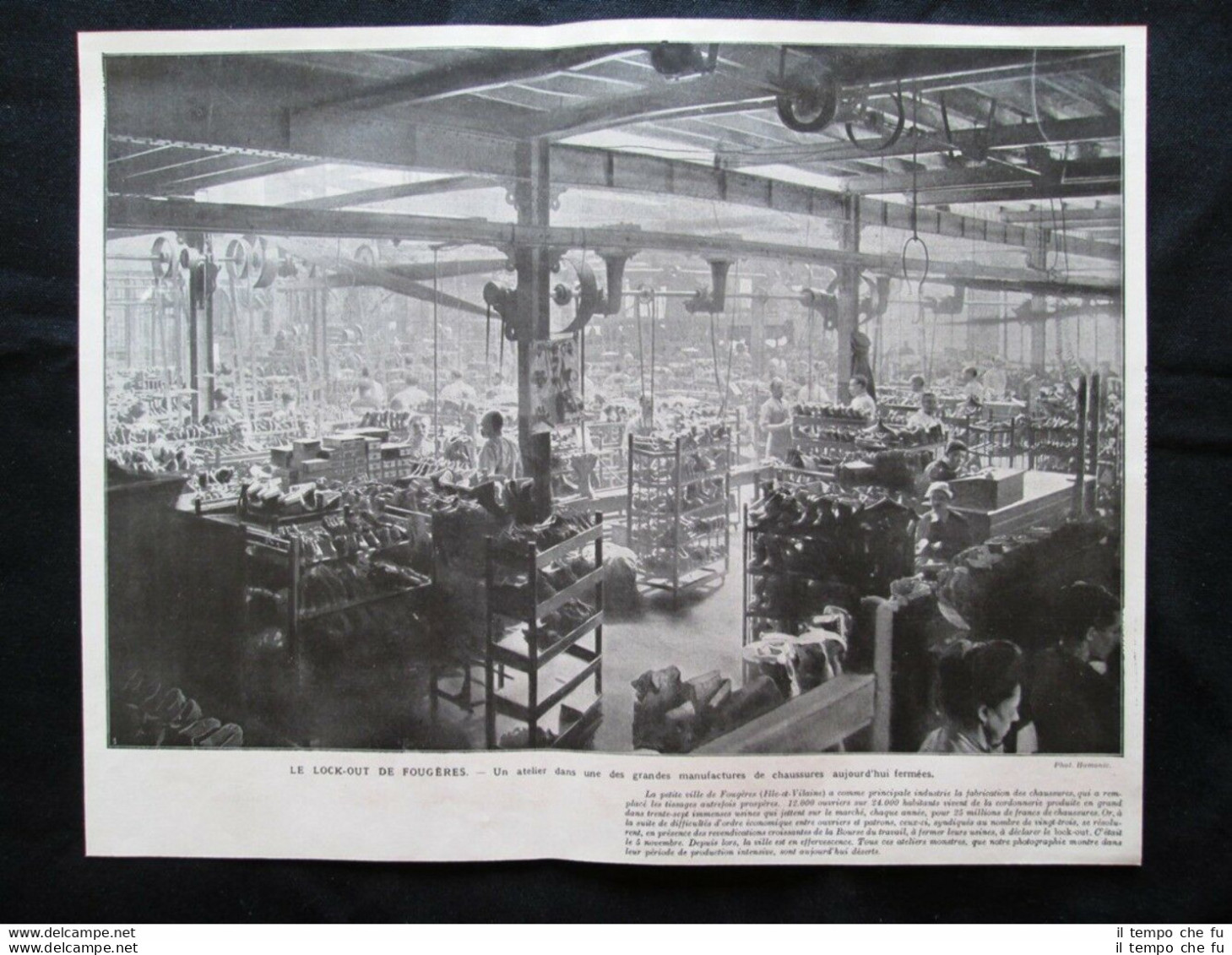 Fougères: Laboratorio In Una Fabbrica Di Scarpe Chiusa Stampa Del 1907 - Autres & Non Classés