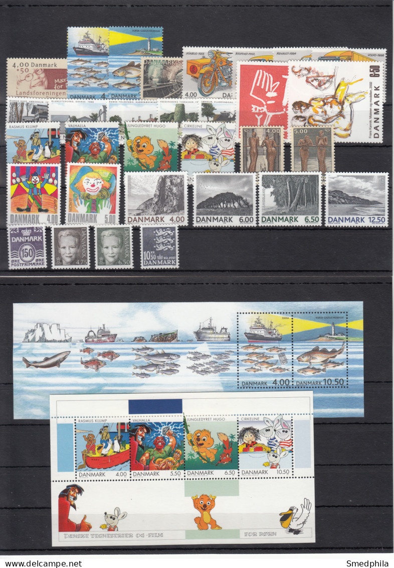 Denmark 2002 - Full Year MNH ** - Ganze Jahrgänge