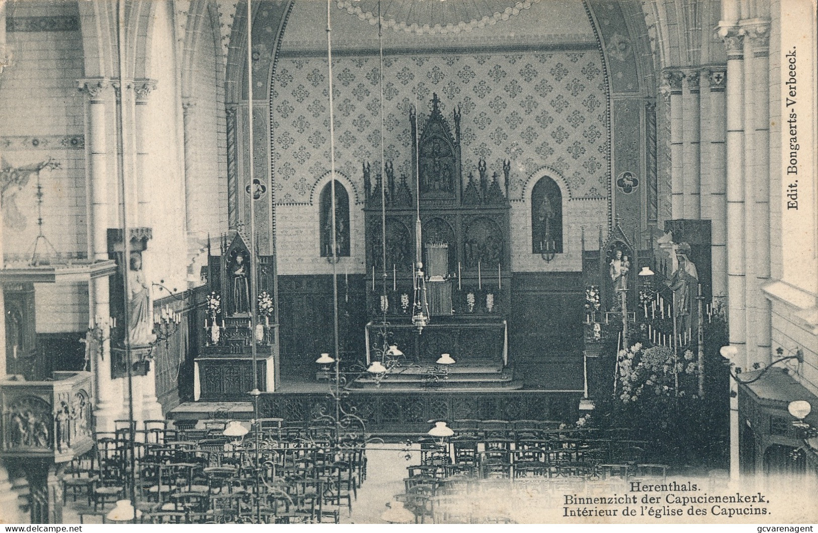 HERENTALS    BINNENZICHT DER CAPUCIENENKERK                      2 SCANS - Herentals