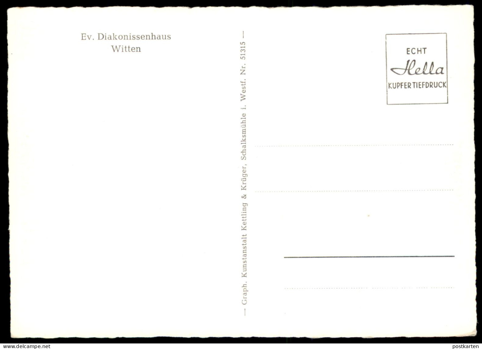 ALTE POSTKARTE WITTEN EVANGELISCHES DIAKONISSENHAUS PRIVATHAUS MIT KIRCHE Ansichtskarte Postcard Cpa AK - Witten