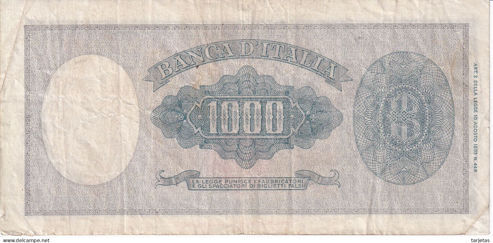 BILLETE DE ITALIA DE 1000 LIRE DEL 20 DE MARZO DE 1947  (BANKNOTE) - 1.000 Lire