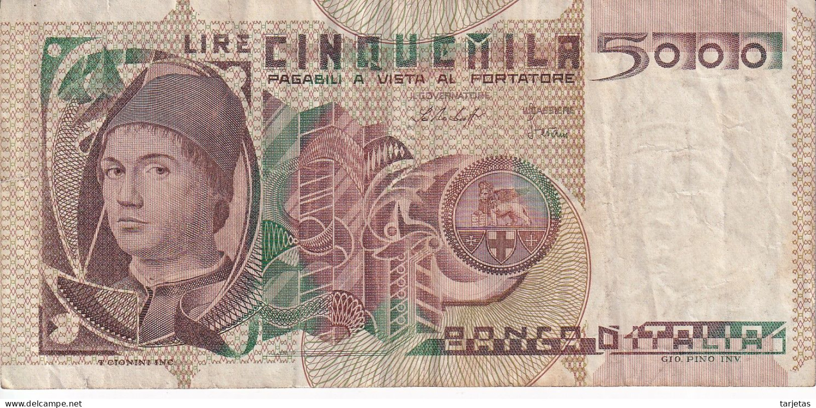 BILLETE DE ITALIA DE 5000 LIRAS DEL AÑO 1979 DE CIONINI  (BANKNOTE) - 5000 Liras