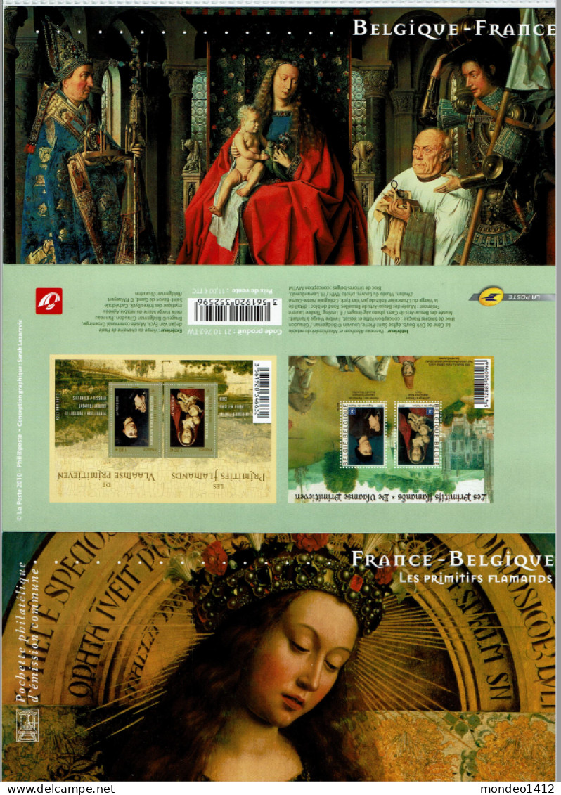 OCB 4085/86 BL185 + France Carnet Roger De La Pasture - Rogier Van Der Weyden  Vlaamse Primitieven Primitifs - Gedenkdokumente