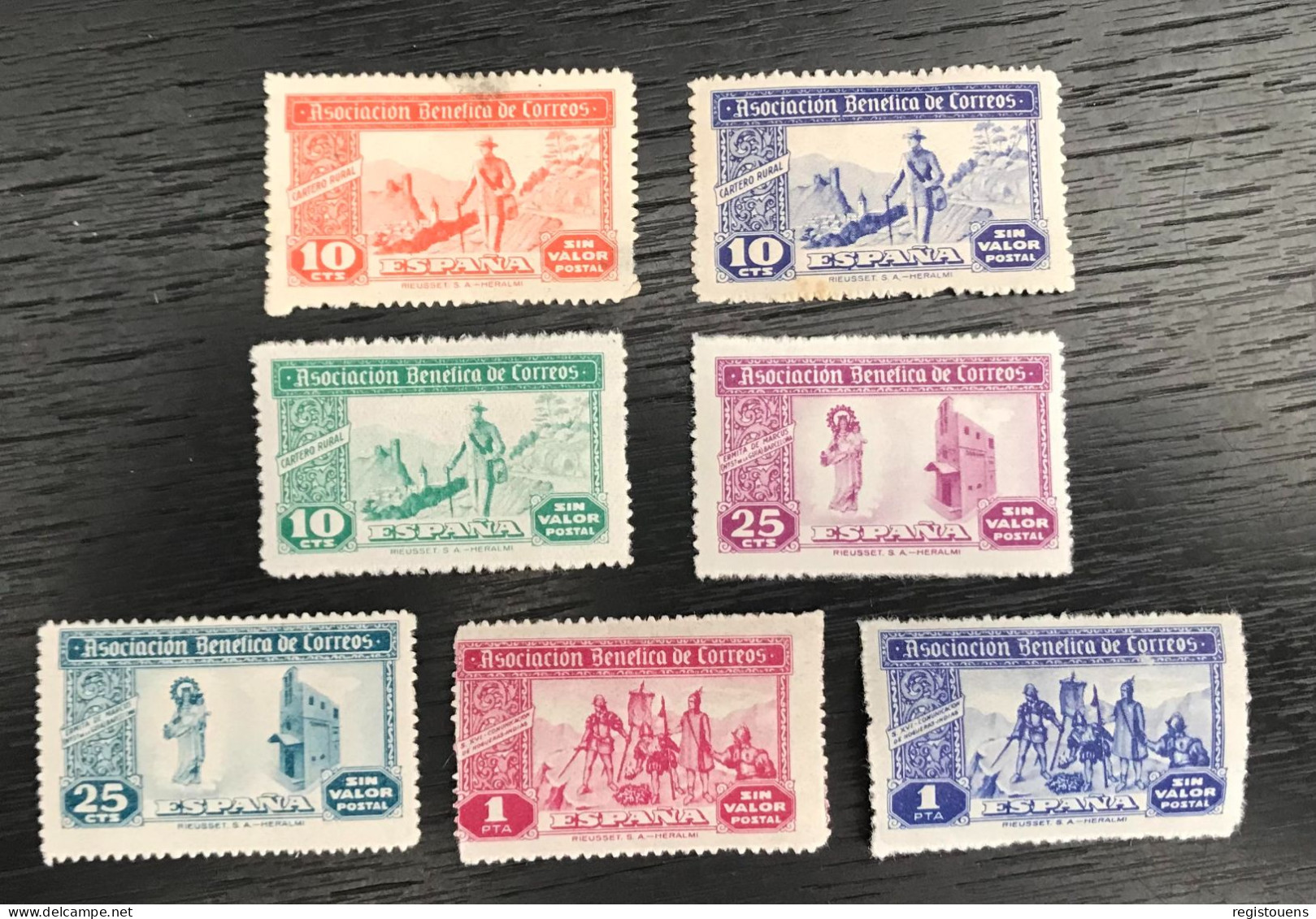 Lot De 7 Timbres Espagne Bienfaisance Benefica - Bienfaisance