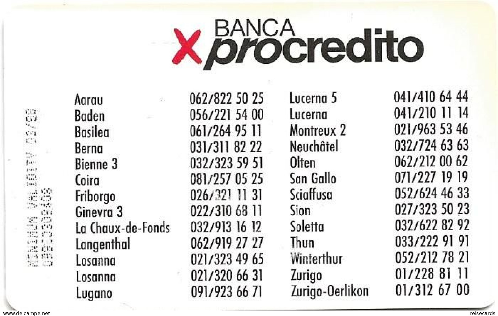 Switzerland: Swiss Telecom 09/96 Banca Procredito. Mint - Svizzera