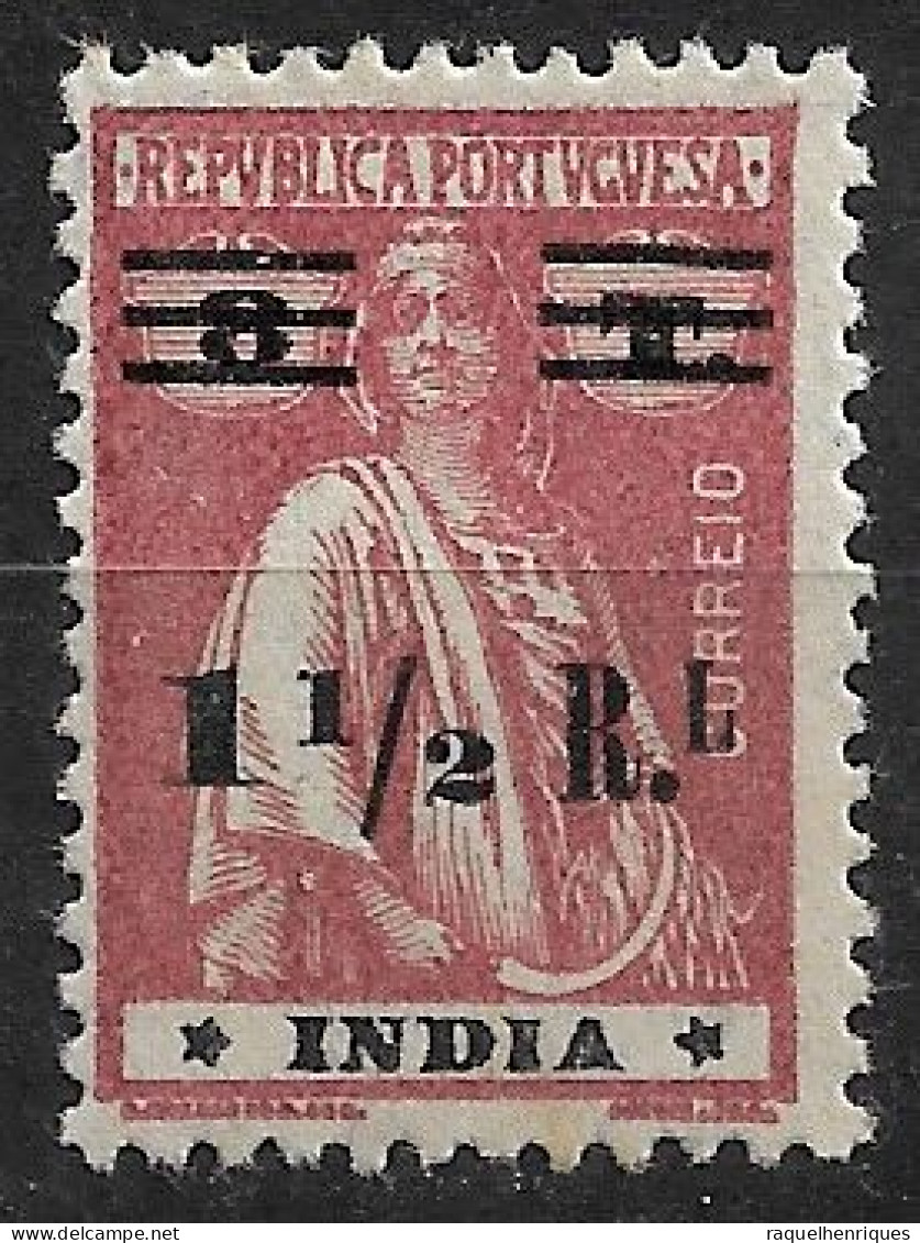 PORTUGUESE INDIA 1932 CERES SURCHARGED P:12x11.5 STARS III-IV P.LISO MH (NP#72-P12-L4) - Portuguese India