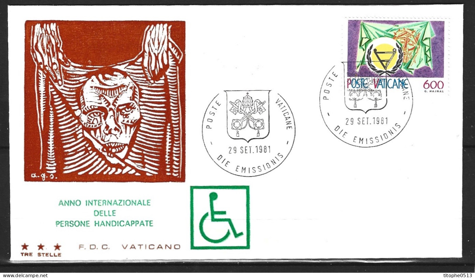 VATICAN. N°712 Sur Enveloppe 1er Jour De 1981. Année Internationale Des Personnes Handicapées. - Handicaps