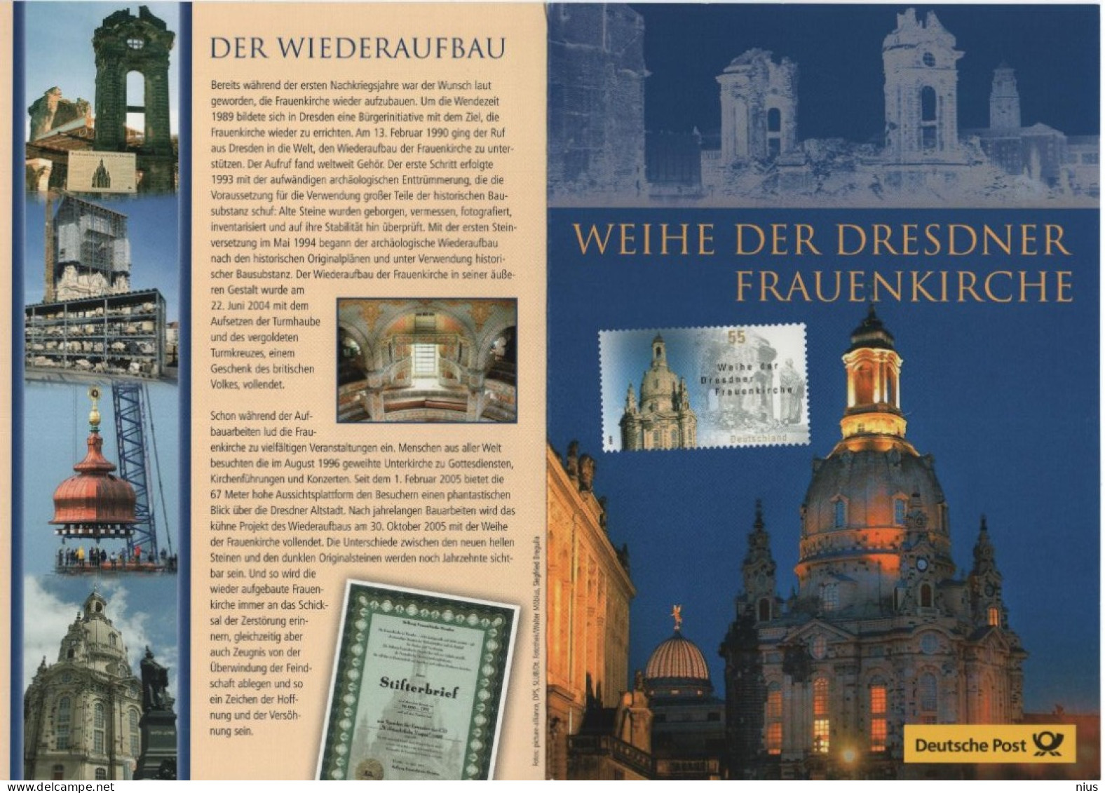 Germany Deutschland 2005 Weihe Der Dresdner Frauenkirche + DDR Semperoper 1985, Dresden, Canceled In Berlin - 2001-2010