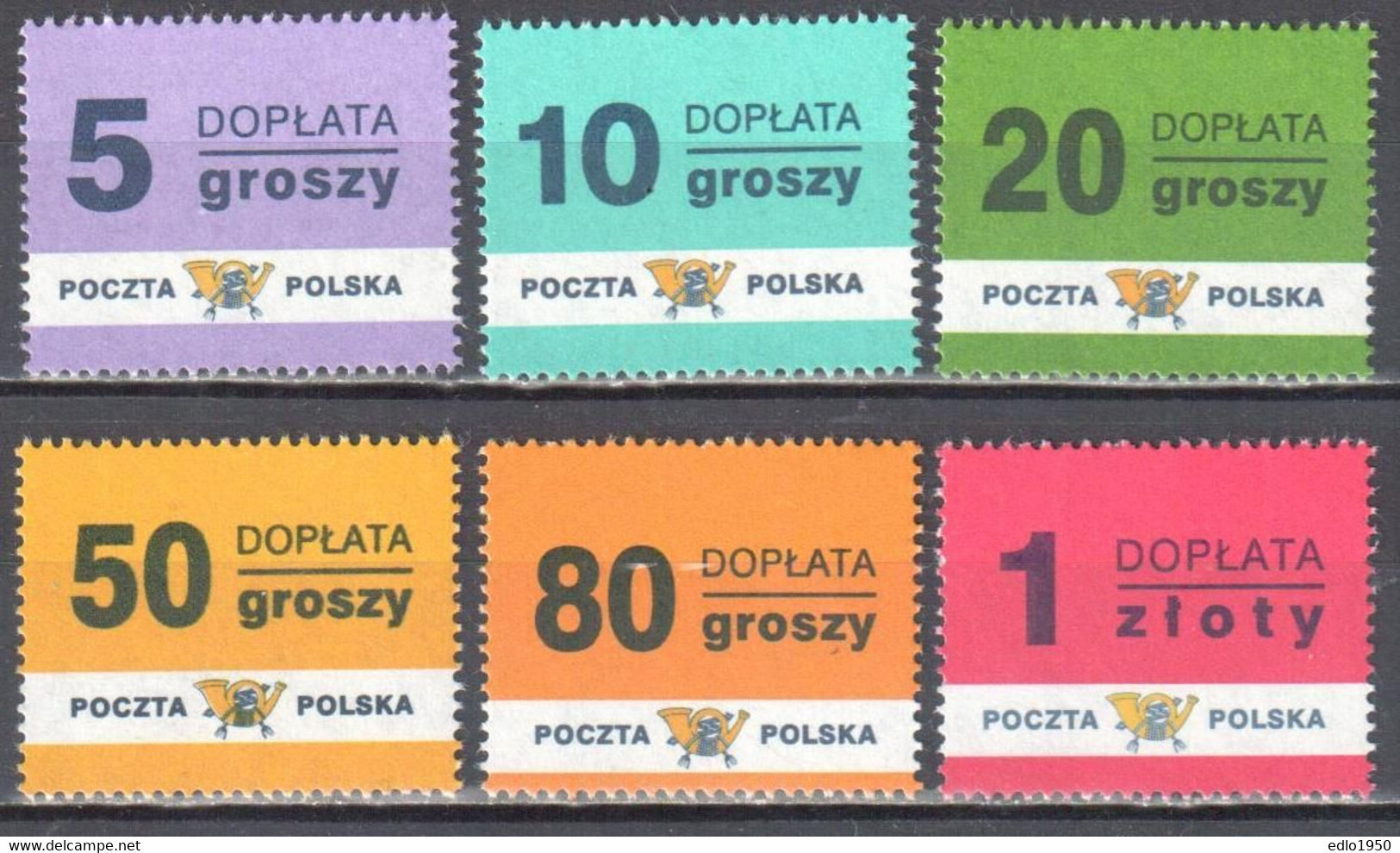 Poland 1998 - Postage Due - Mi.169-74 - MNH - Postage Due