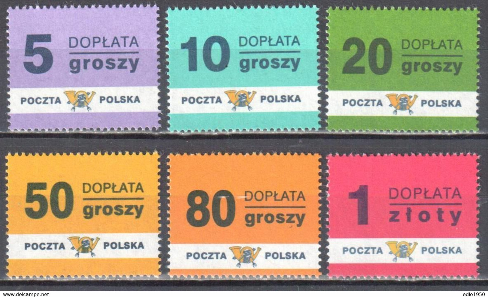 Poland 1998 - Postage Due - Mi.169-74 - MNH - Segnatasse