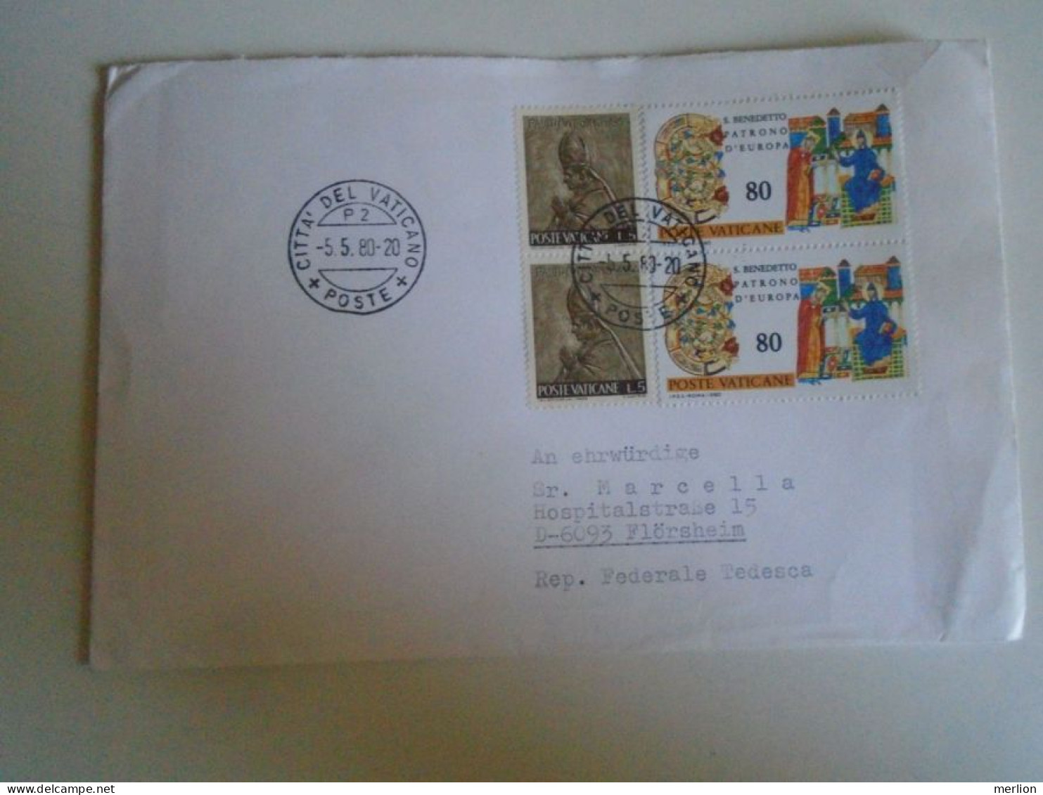 ZA490.29    Vatican  Cover  1980   Sent To D-6093 Flörsheim - Germany - Cartas & Documentos