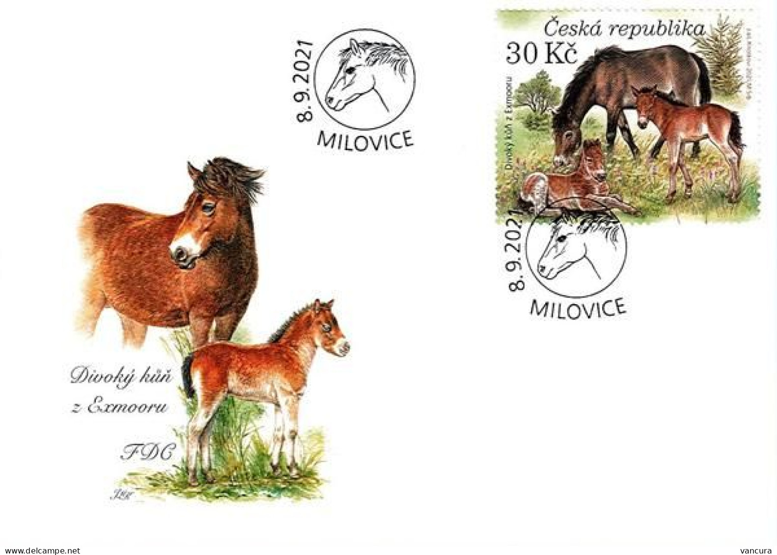 FDC 1126 - 9 Czech Republic Milovice 2021 Horse Bison Wisent Bos Primigenius Butterfly - FDC