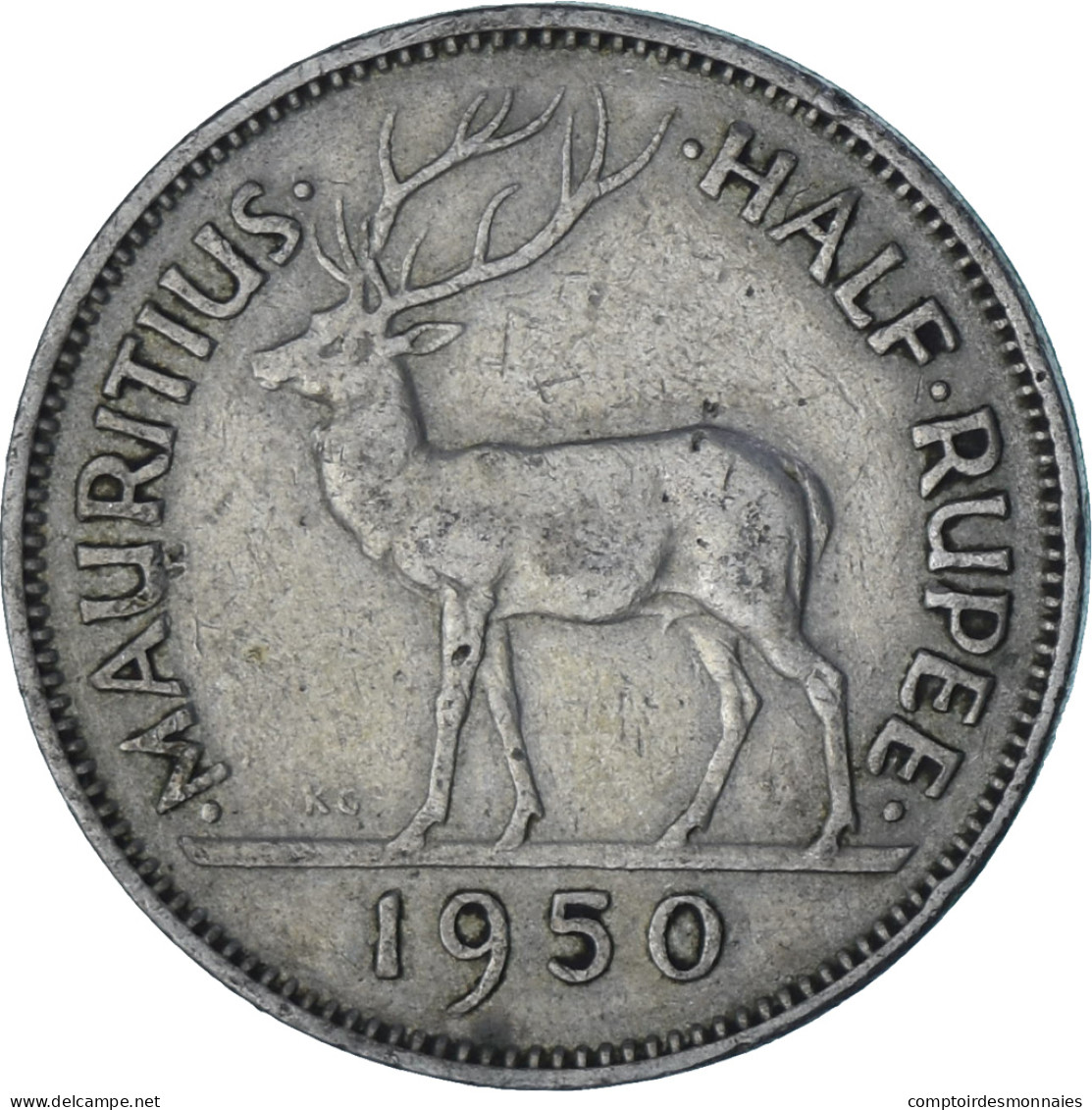 Maurice, 1/2 Rupee, 1950 - Mauritius