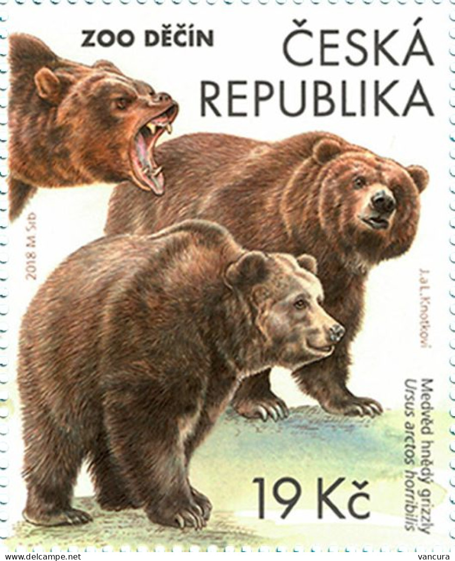 991 Czech Rep. Nature Protection: Zoological Gardens III 2018 Grizzly Bear - Bären