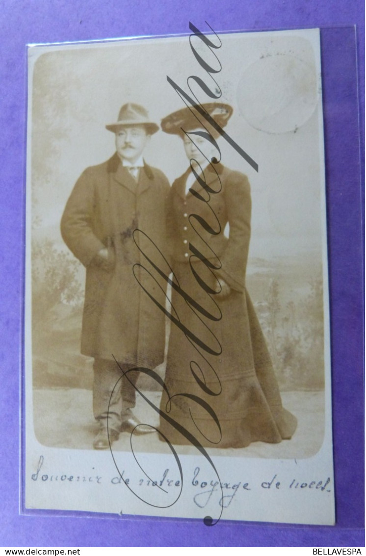 Fotokaart Carte Photo Notre Voyage De Noces  1902 Naar Dr. Van Engeland Laeken - Uccle - Ukkel