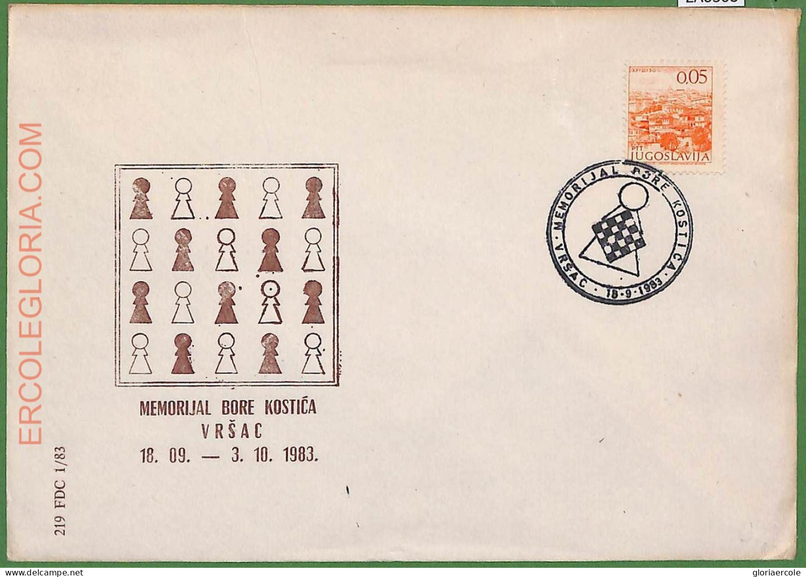 ZA0308 - YUGOSLAVIA - Postal History - EVENT COVER - Chess - 1983 - Echecs