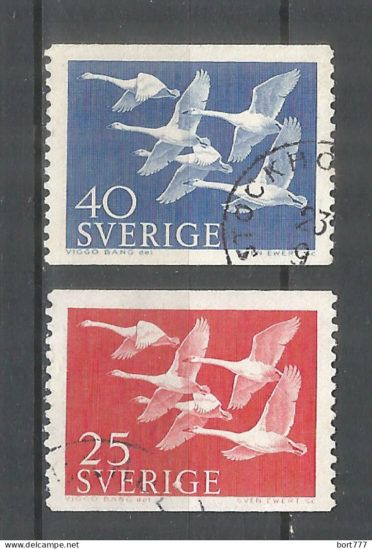 Sweden 1956 Year Used Stamps Birds Europa Cept - Oblitérés
