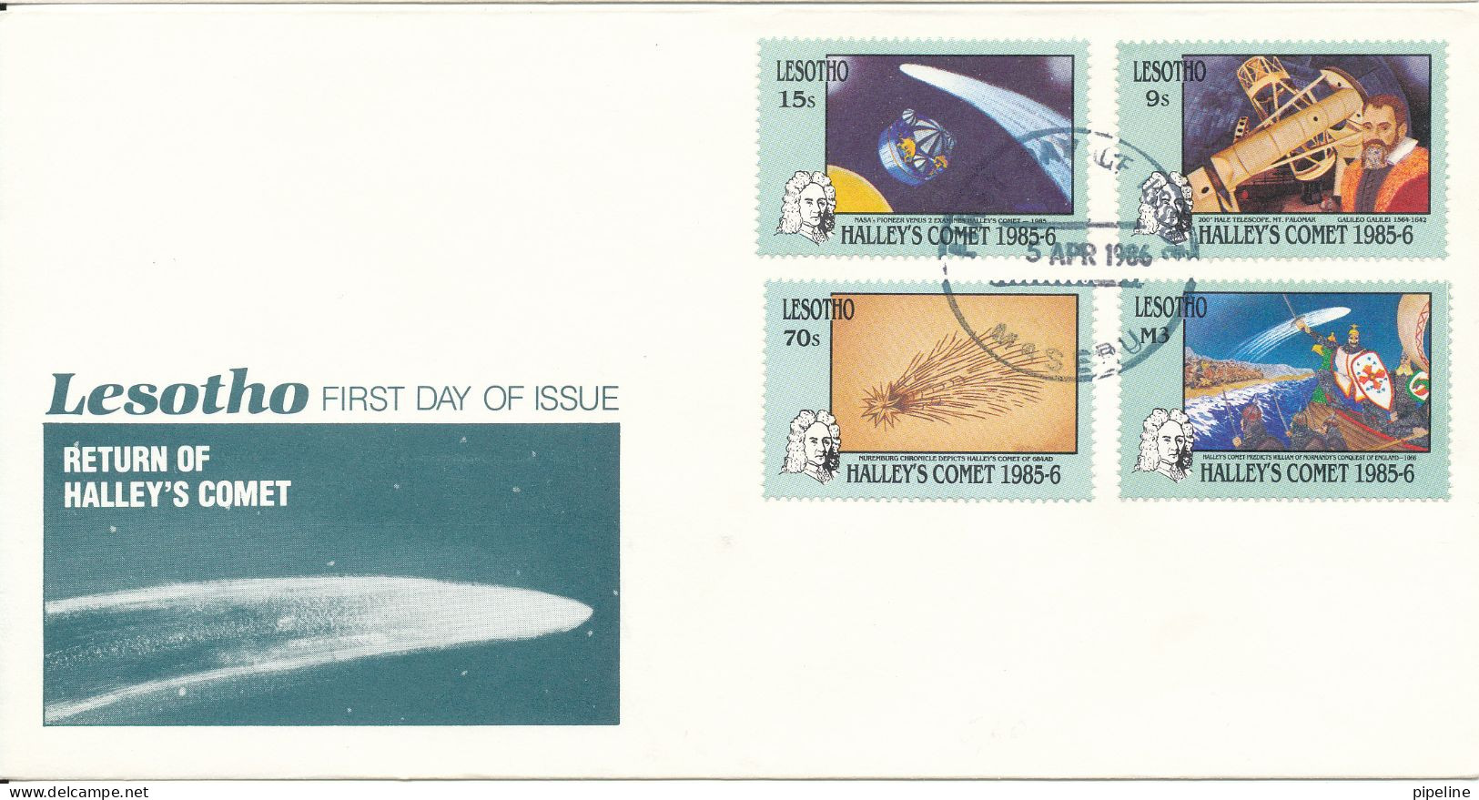 Lesotho FDC 5-4-1986 Return Of Haley's Comet Set Of 4 With Cachet - Lesotho (1966-...)