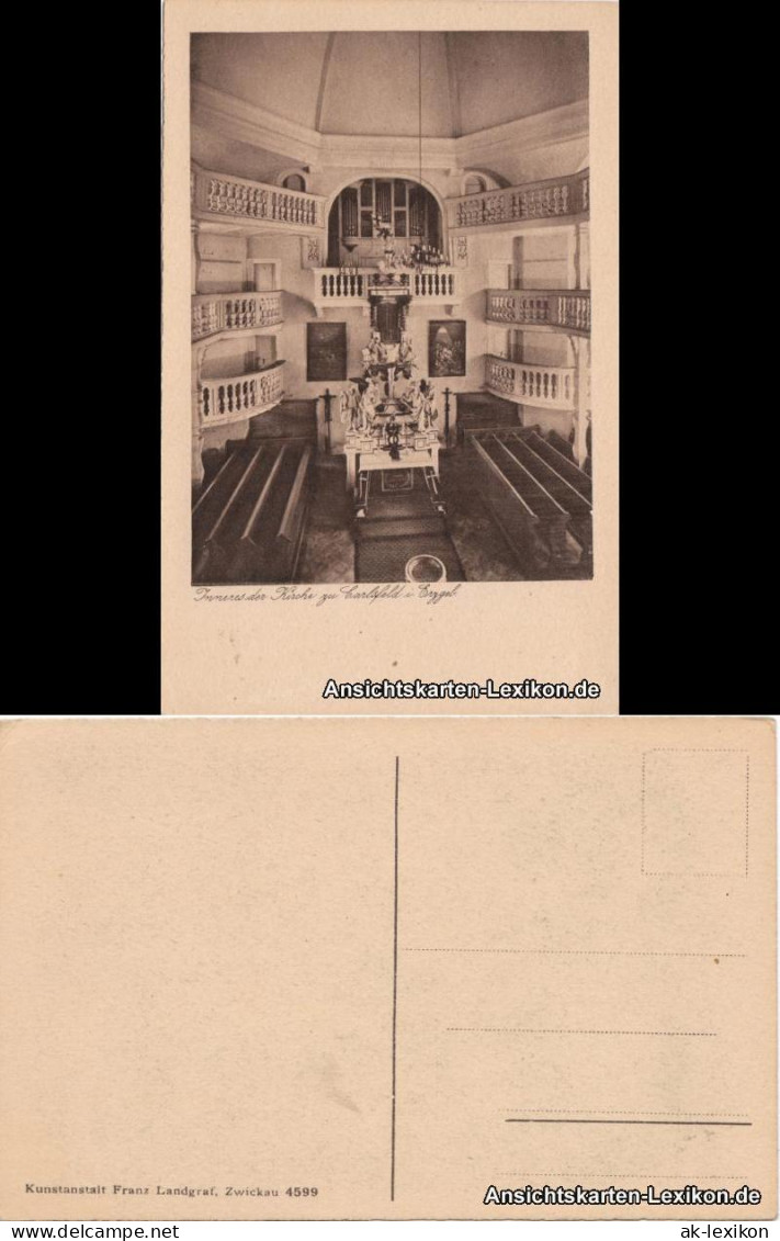 Ansichtskarte Carlsfeld-Eibenstock Kirche Mit Orgel 1920  - Eibenstock